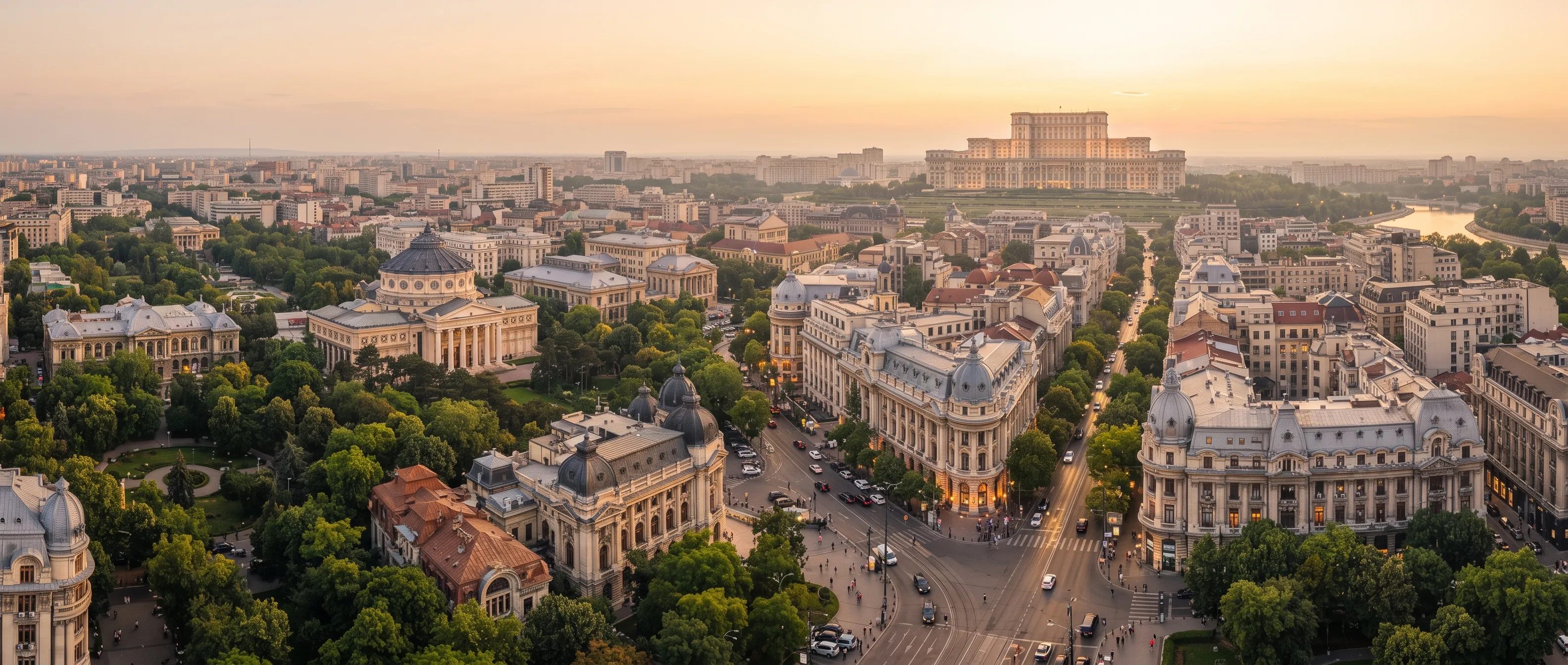 Illustrative image: a panoramic view of Bucharest